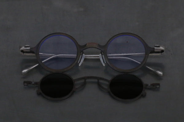 Rigards*ziggy chen bronze + bronze frame transparent + dark gray lens glasses RG1911TI (RG1911)